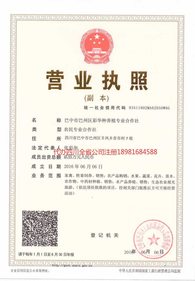 宜宾市宜宾市彩华种养殖专业合作社